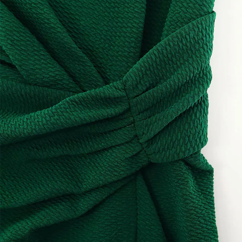 Velisse – Midi-Kleid Elegance in Smaragdgrün mit Schlitz