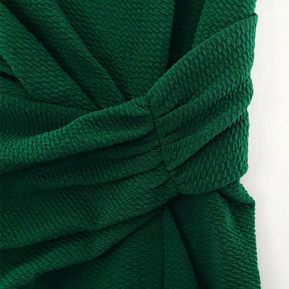 Velisse – Midi-Kleid Elegance in Smaragdgrün mit Schlitz