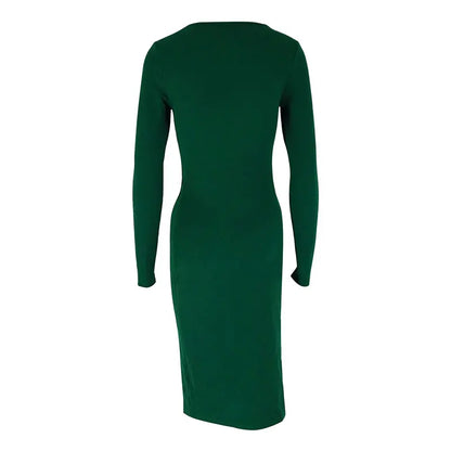 Velisse – Midi-Kleid Elegance in Smaragdgrün mit Schlitz